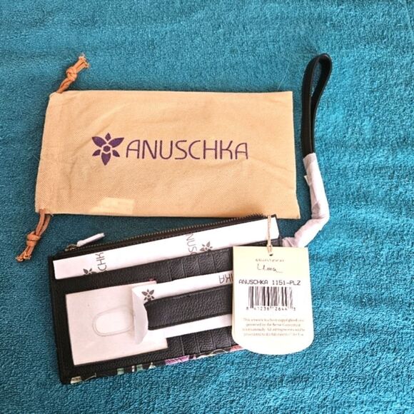 Anuschka Leather Hand Painted Clutch Organizer Wristlet - Picture 2 of 7